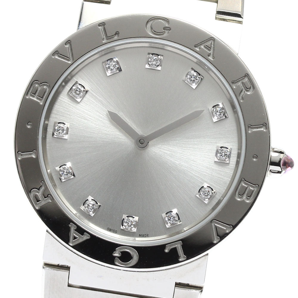 BVLGARI BVLGARIBVLGARI BB33S 12P diamond Silver Dial Quartz Men's Watch_911625