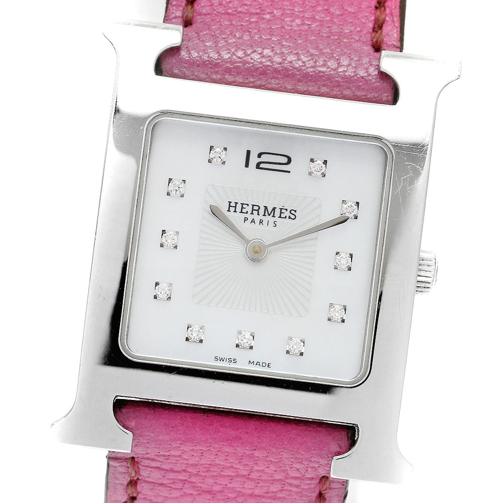 HERMES H watch HH1.510e 11P diamond White shell Dial Quartz Ladies Watch_911635