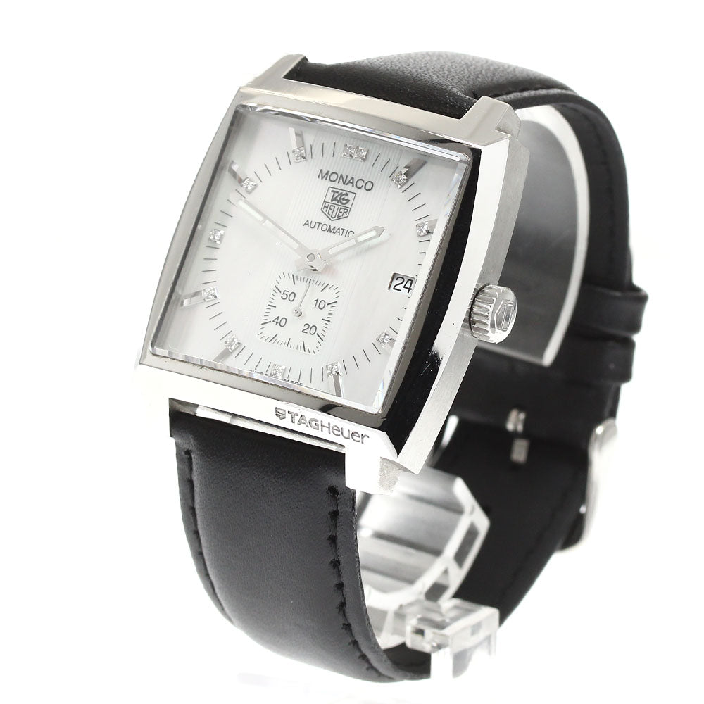 TAG HEUER Monaco WW2113 Date Small Second White shell Dial Automatic Men's Watch_911639