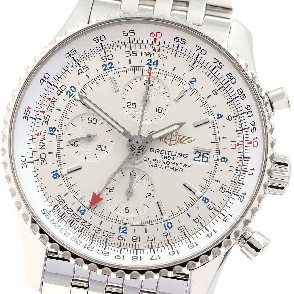 BREITLING Navitimer World A24322 Chronograph Silver Dial Automatic Men's_911661