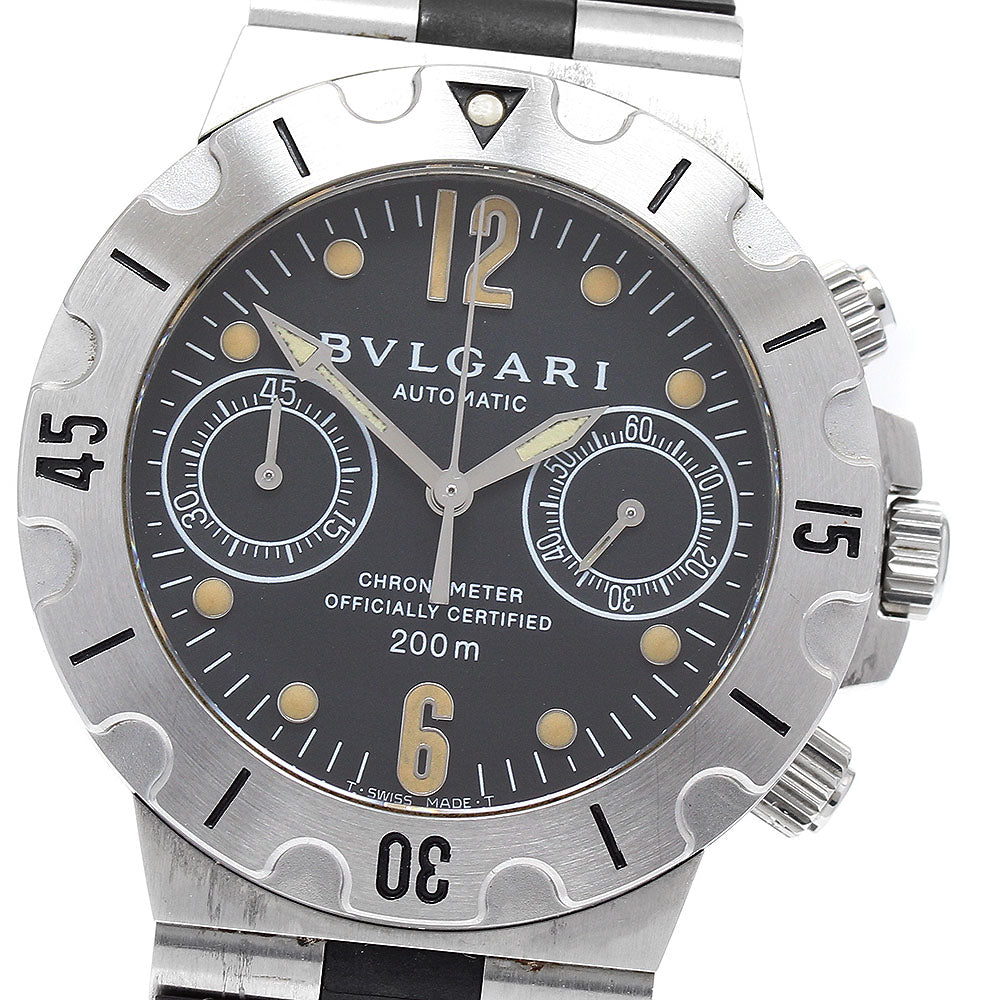 BVLGARI Diagono Scuba SCB38S Chronograph black Dial Automatic Men's Watch_911675