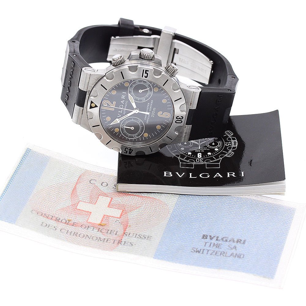 BVLGARI Diagono Scuba SCB38S Chronograph black Dial Automatic Men's Watch_911675