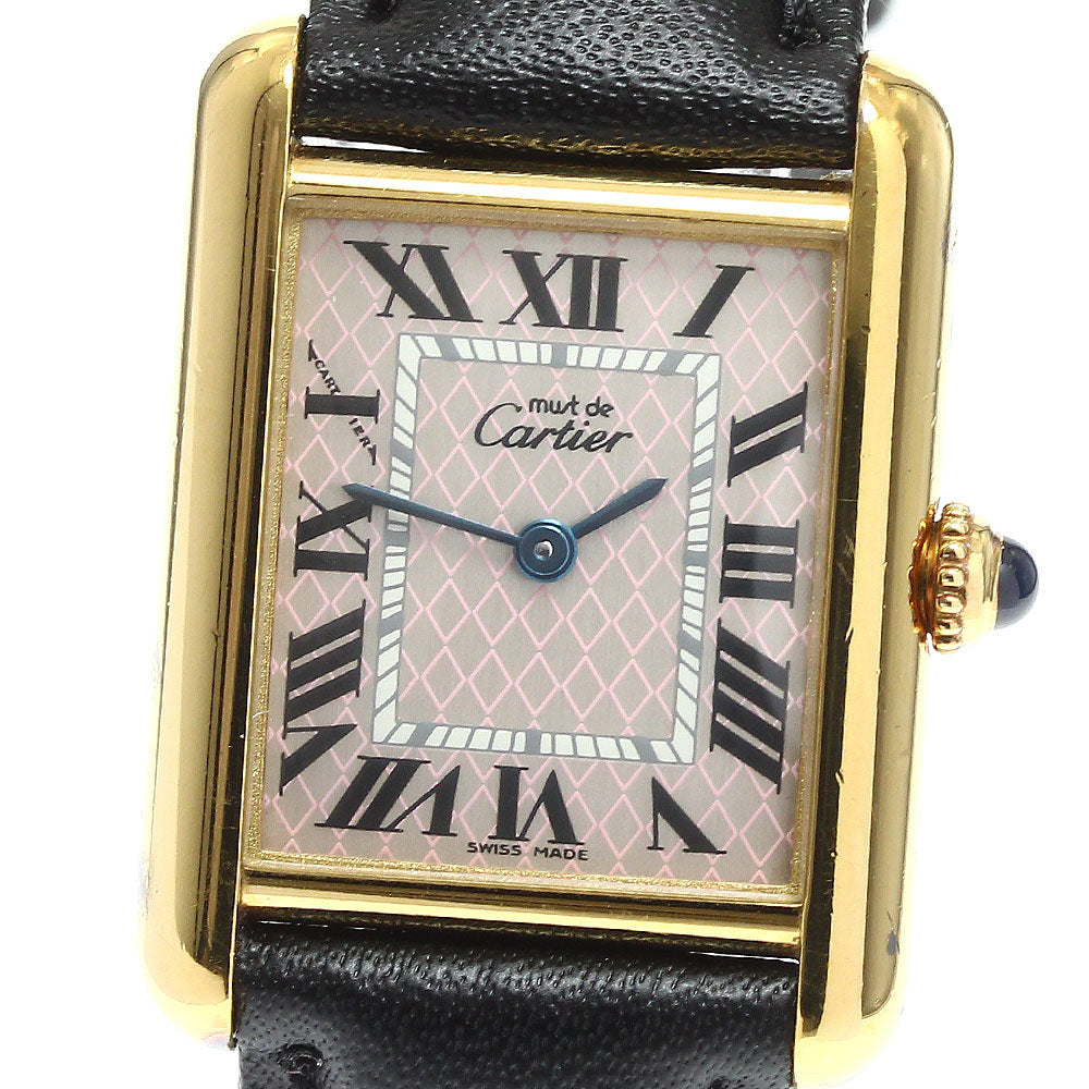 CARTIER Mast Tank Vermilion W1018687 Vermeille pink Dial Quartz Ladies_911682