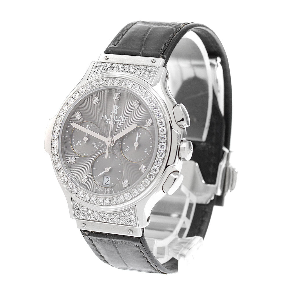 HUBLOT MDM 1640.GF24.1.064.1 chronograph diamond bezel gray Dial Quartz Ladies Watch_911709