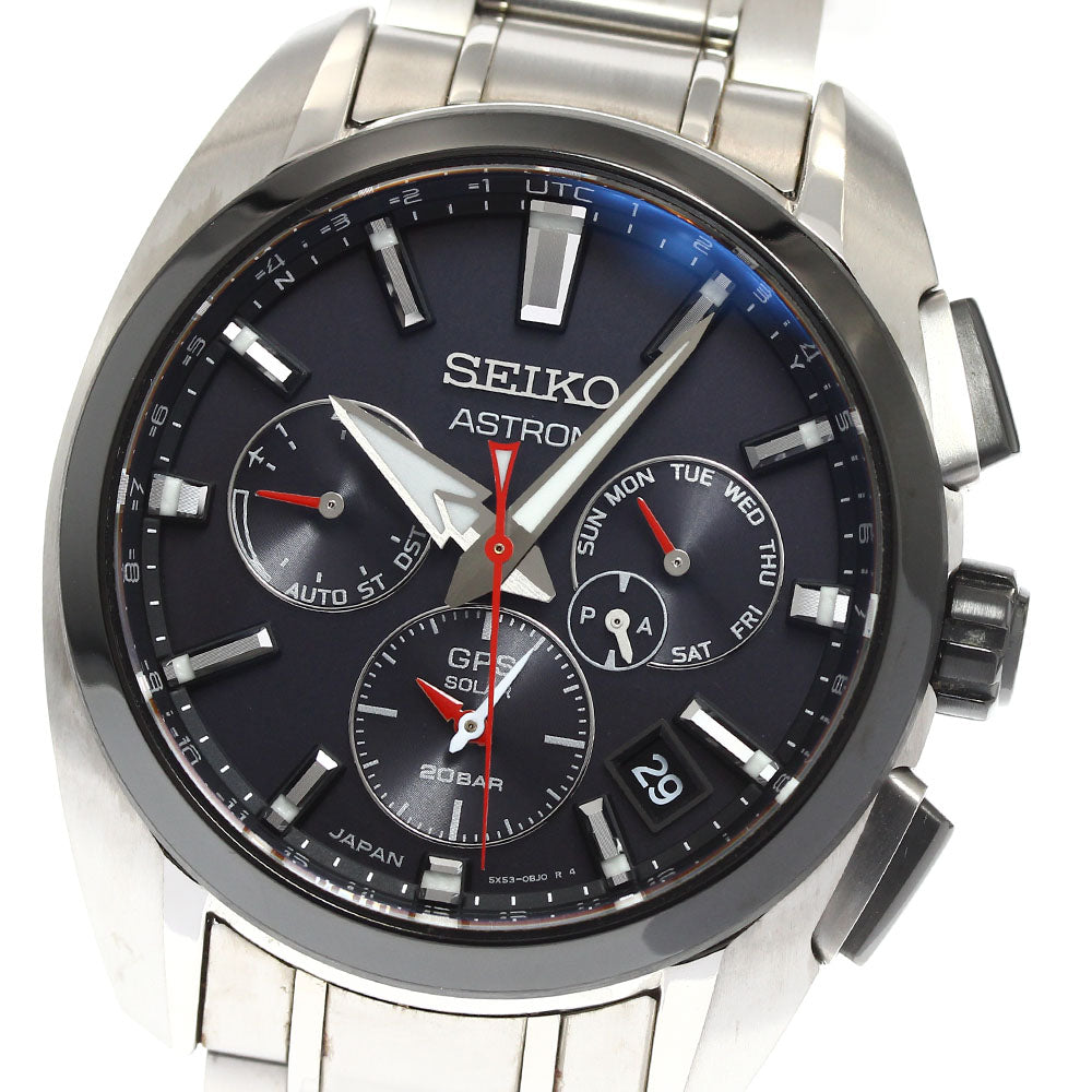 SEIKO Astron SBXC103/5X53-0AV0 GPS black Dial Solar Powered Radio Men's_911772