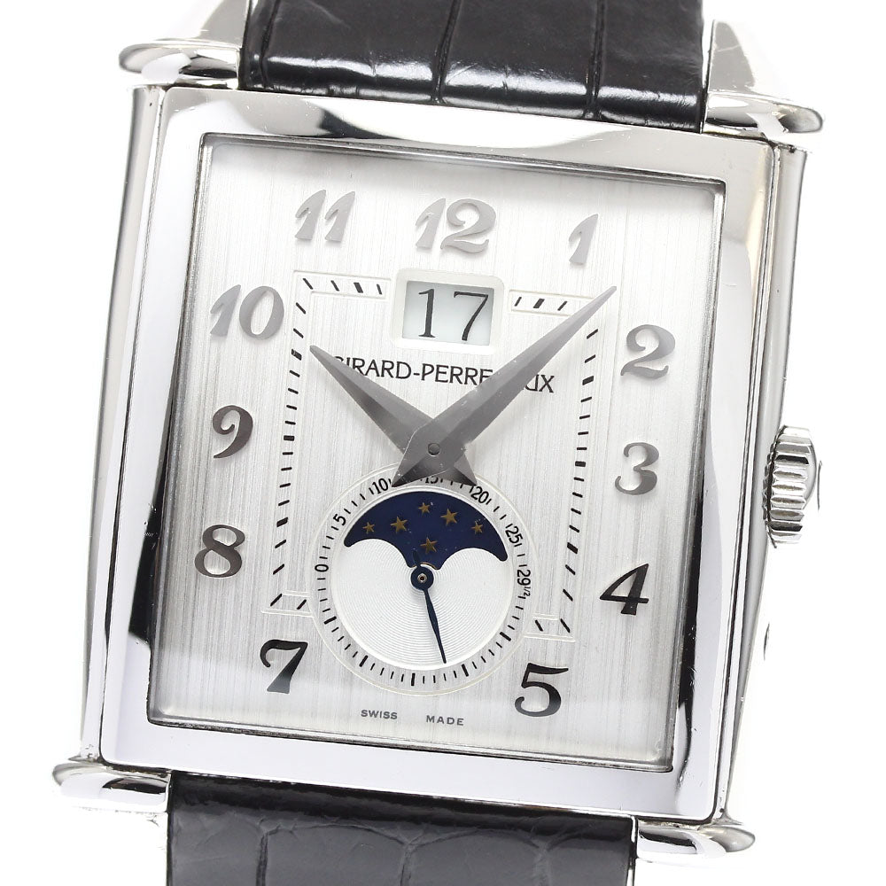 GIRARD PERREGAUX Vintage 1945 XXL Large 25882-11-121-BB6B Date Moon Phase Silver Dial Automatic Men's Watch_911785