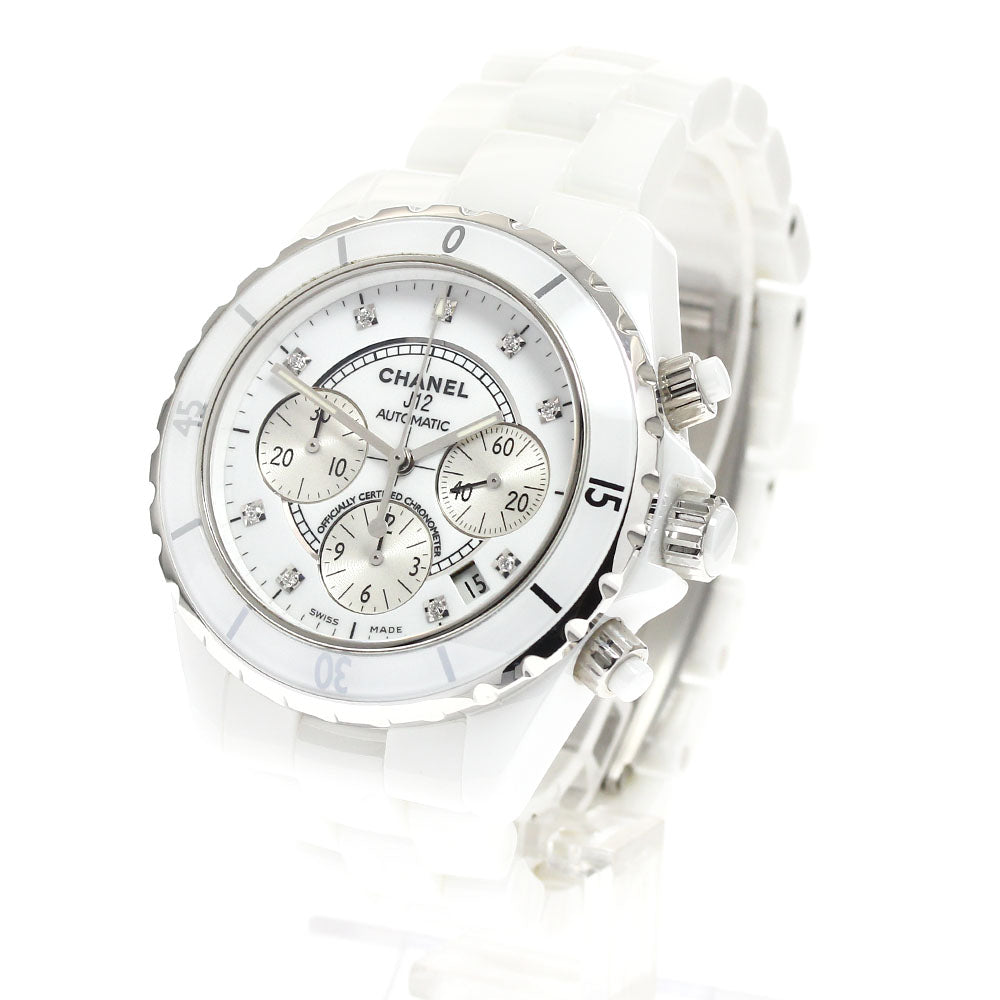 CHANEL J12 white ceramic H2009 9P diamond chronograph Automatic Men's_911789
