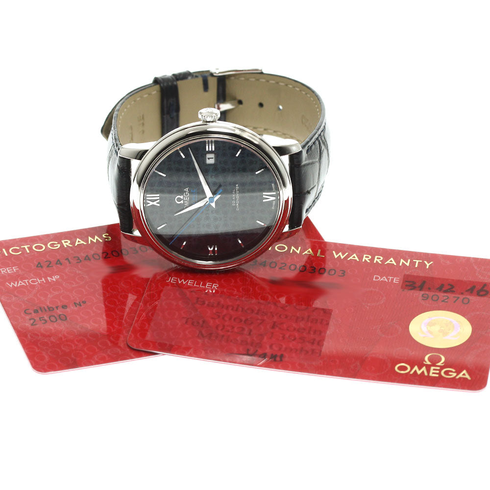 OMEGA De Ville Prestige Orbis 424.13.40.20.03.003 Date Navy Dial Automatic Men's Watch_911790