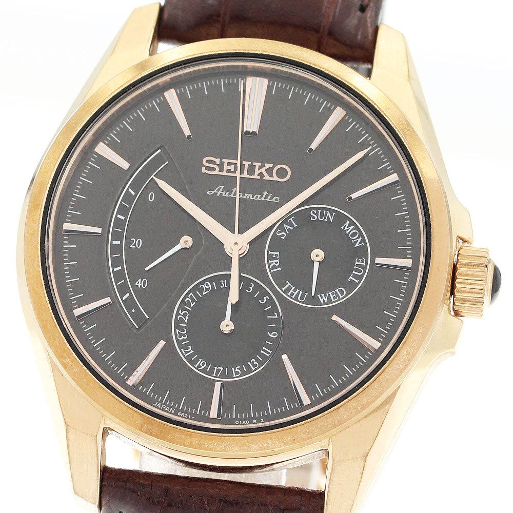 SEIKO Pureza SARW034/6R21-01D0 Day-Date Power Reserve Brown Dial Automatic Men's Watch_911829