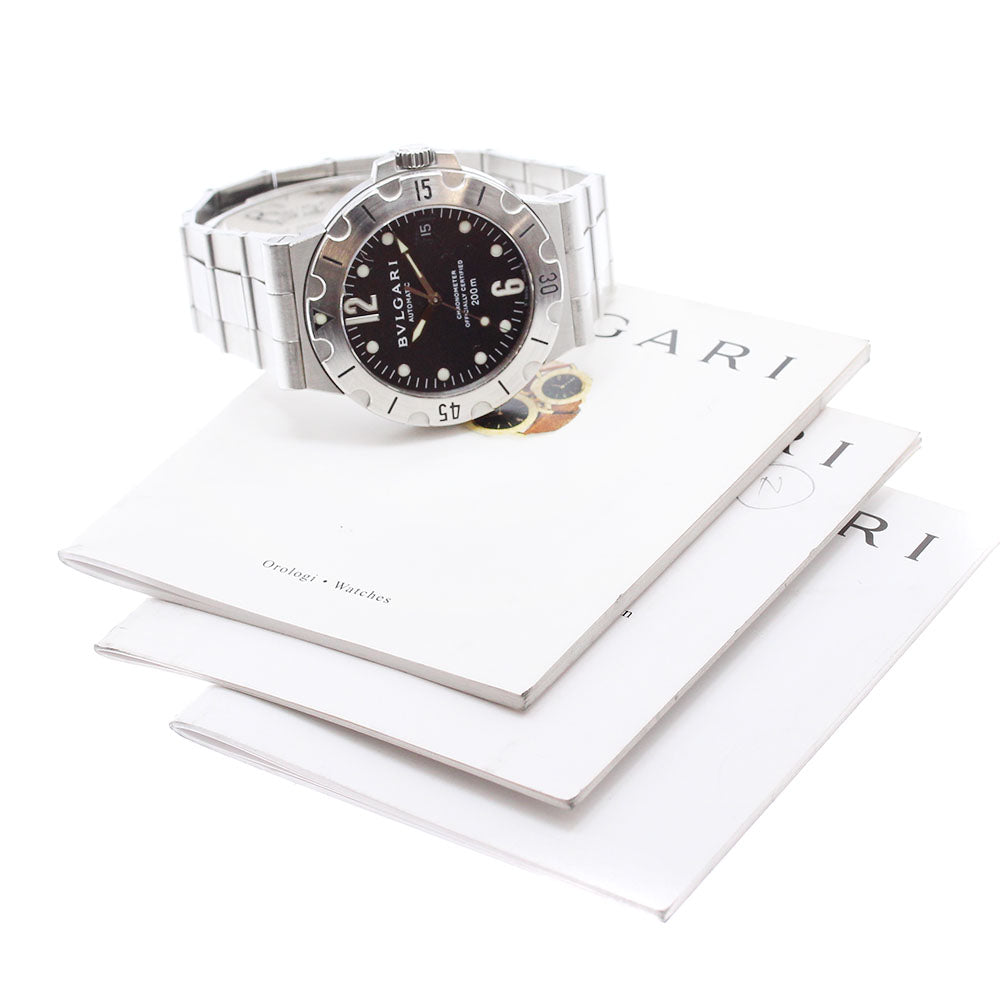 BVLGARI Diagono Scuba SD38S Date black Dial Automatic Men's Watch_911830