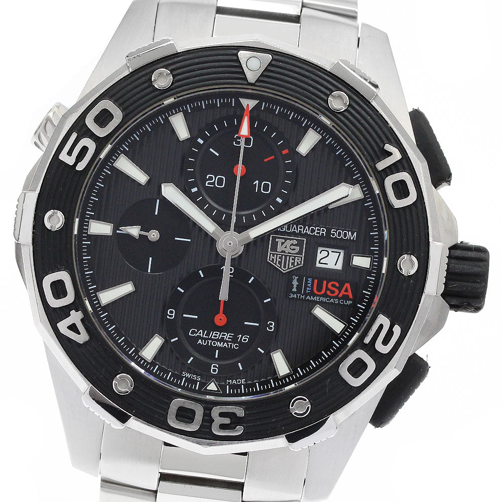 TAG HEUER Aquaracer 500M America's Cup CAJ2111 Caliber 16 Chronograph black Dial Automatic Men's Watch_911898