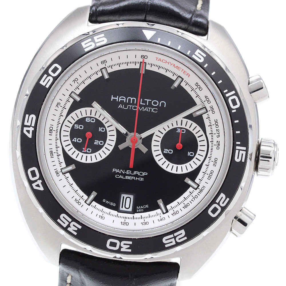 HAMILTON Pan Euro H357560 Date Chronograph Black White Dial Automatic Men's Watch_911913