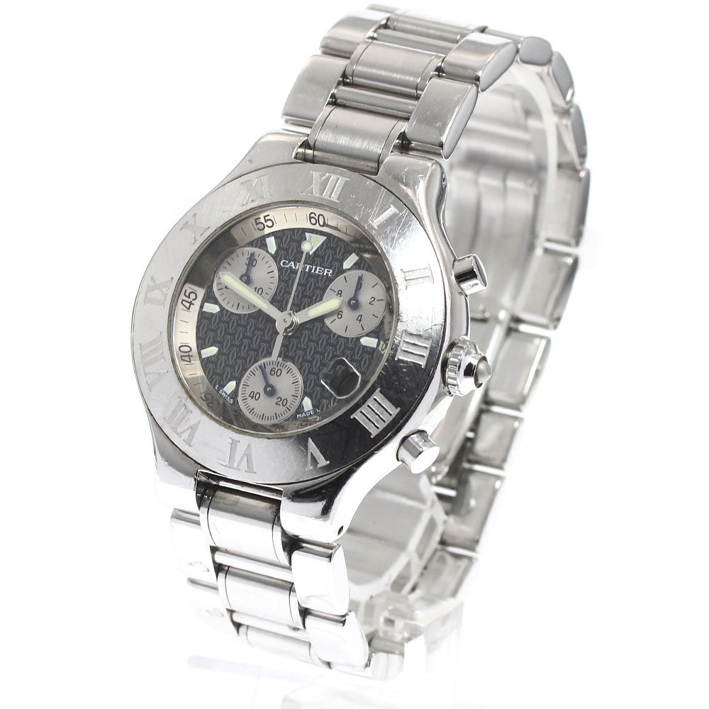 CARTIER CHRONOSCAPH W10172T2 Date black Dial Quartz Men's Watch_911915