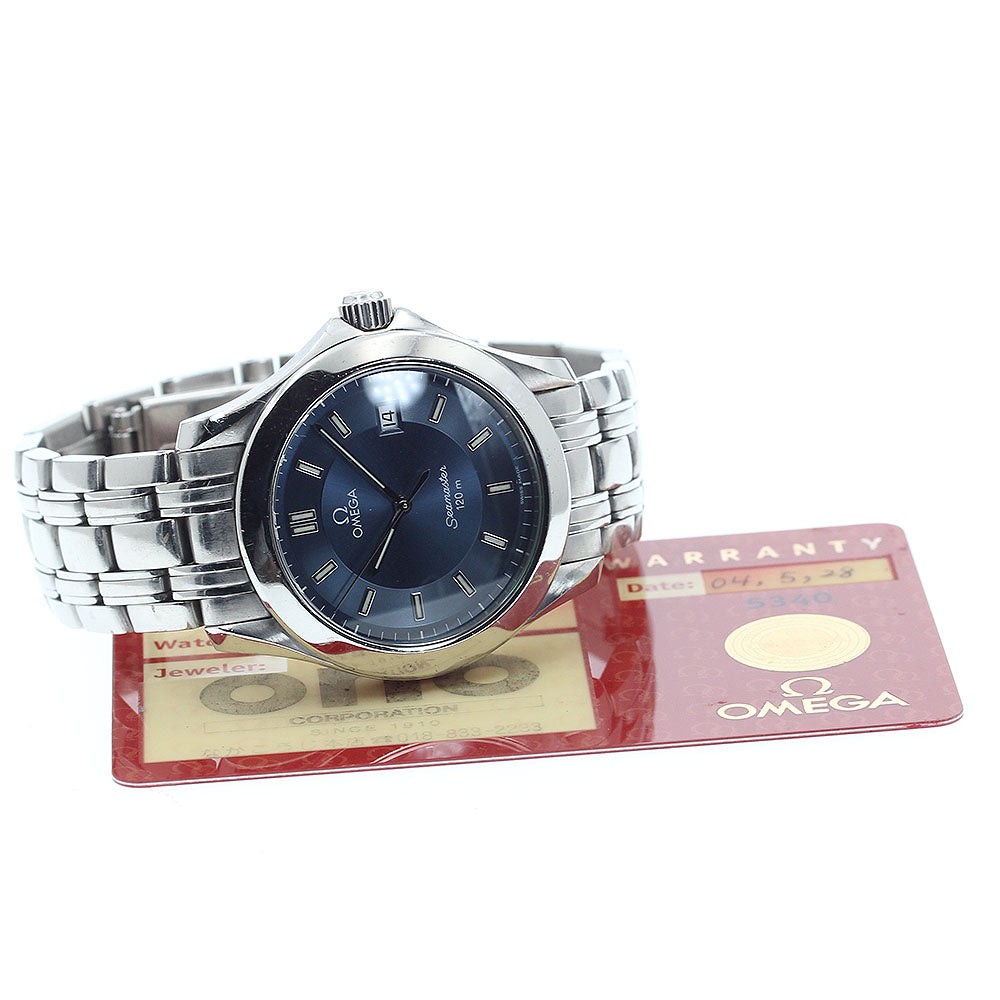 OMEGA Seamaster120 2511.82 Date Navy Dial Quartz Men's Watch_911992