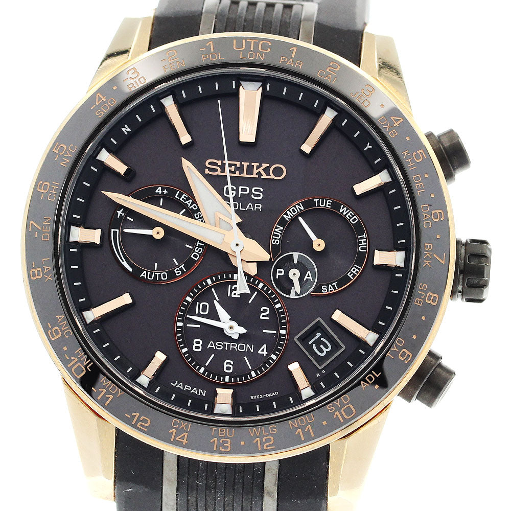 SEIKO Astron SBXC006/5X53-0AB0 GPS black Dial Solar Powered Radio Men's_912038