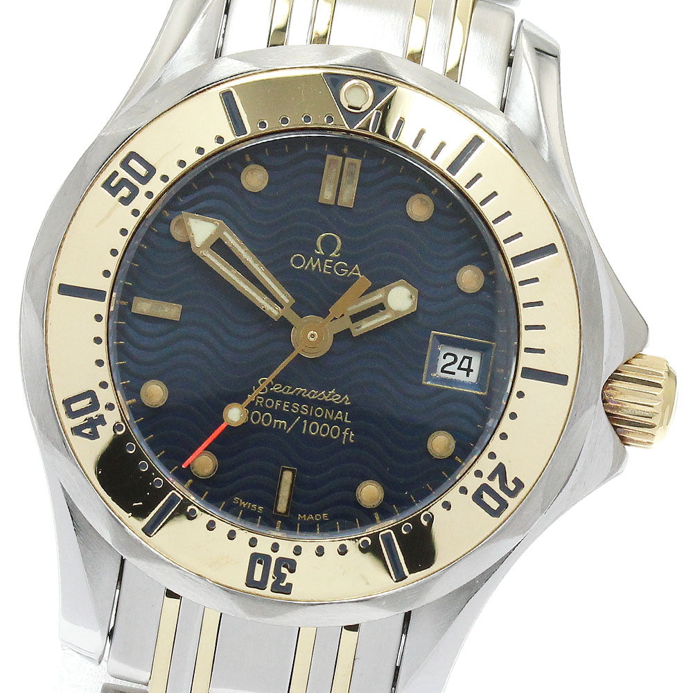 OMEGA Seamaster300 2382.80 Date Navy Dial Quartz Ladies Watch_912073