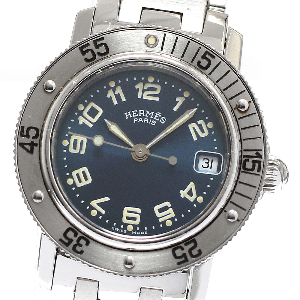 HERMES Clipper diver CL5.210 Date blue Dial Quartz Ladies Watch_912153