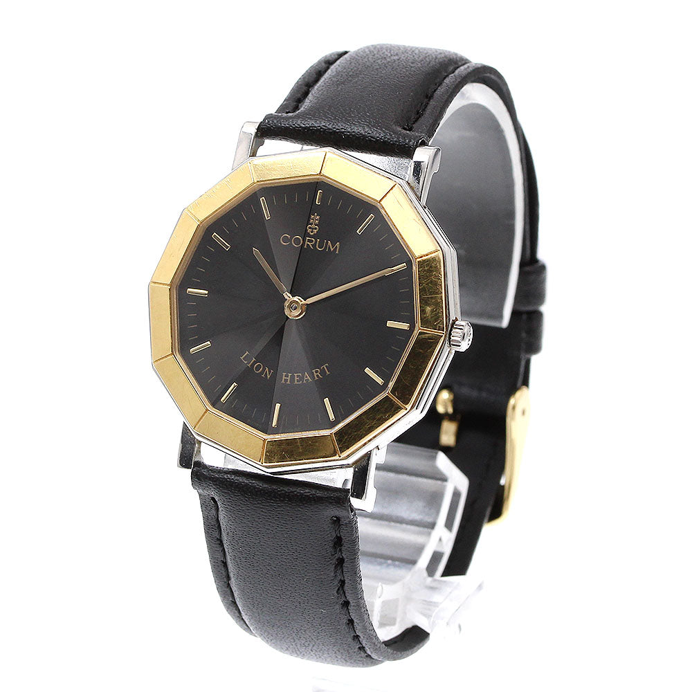 CORUM Lionheart 64.801.21 BezelYG black Dial Quartz Men's Watch_912167