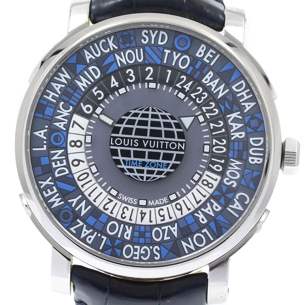 LOUIS VUITTON Escal time zone Q5D22 World time Navy Dial Automatic Men's Watch_912202