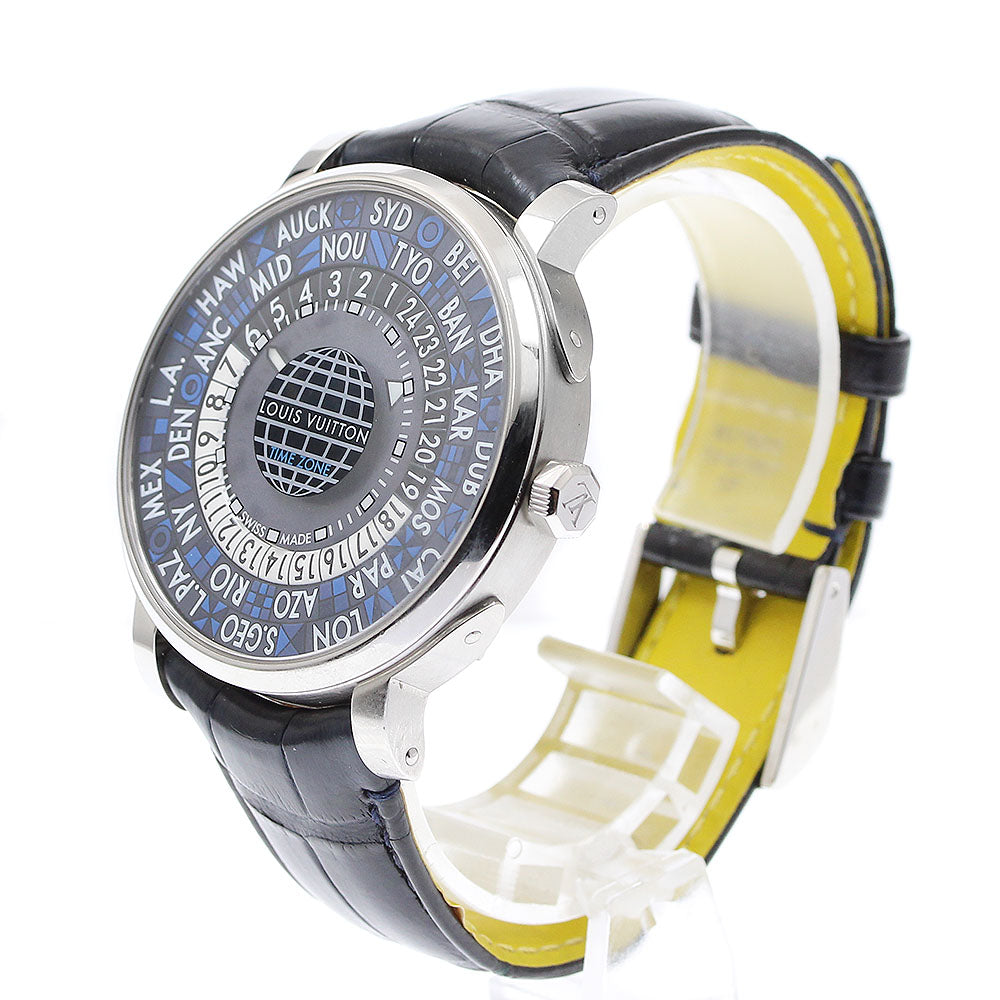 LOUIS VUITTON Escal time zone Q5D22 World time Navy Dial Automatic Men's Watch_912202