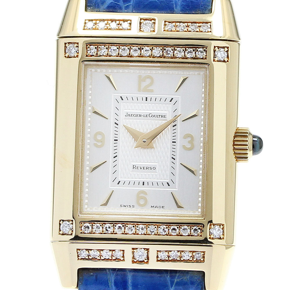 JAEGER-LECOULTRE Reverso Ready 265.1.86 K18 YG diamond Silver Dial Hand Winding Ladies Watch_912250