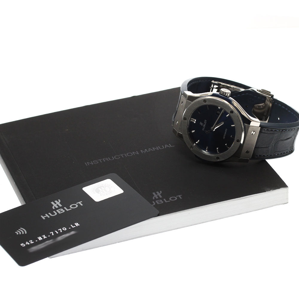 HUBLOT Classic Fusion Titanium 542.NX.7170.LR Date Navy Dial Automatic Men's Watch_912251