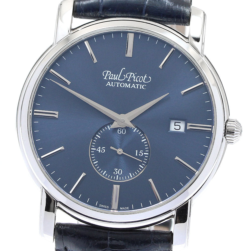 PaulPicot Filscher Small Seconds P3755.SG.1131.2601 Date Navy Dial Automatic Men's Watch_912262