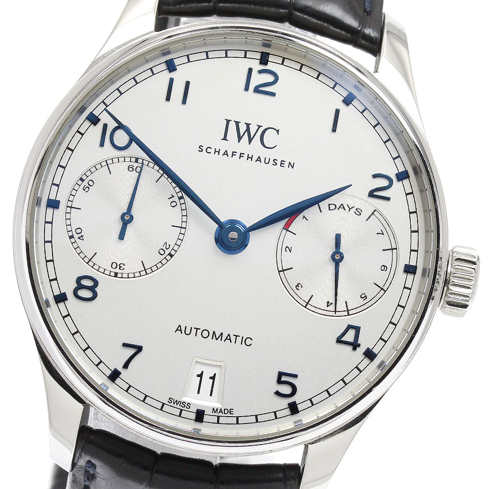 IWC SCHAFFHAUSEN Portugese IW500705 7 Days Small Seconds Silver Dial Automatic Men's Watch_912269