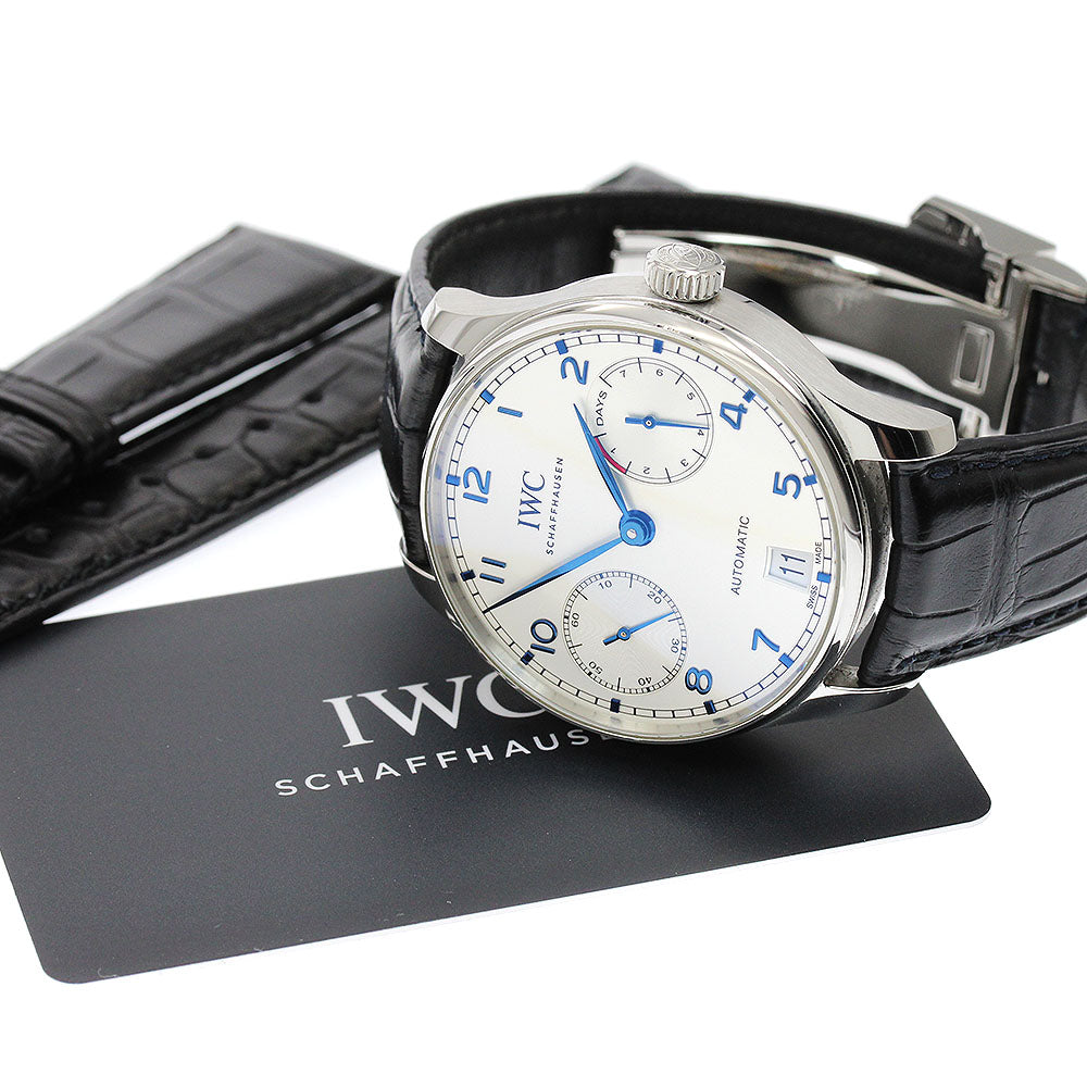 IWC SCHAFFHAUSEN Portugese IW500705 7 Days Small Seconds Silver Dial Automatic Men's Watch_912269