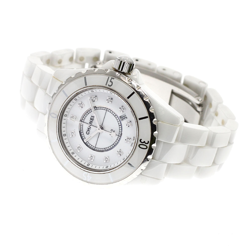 CHANEL J12 H1628 White ceramic 12P Diamond white Dial Quartz Ladies Watch_912270