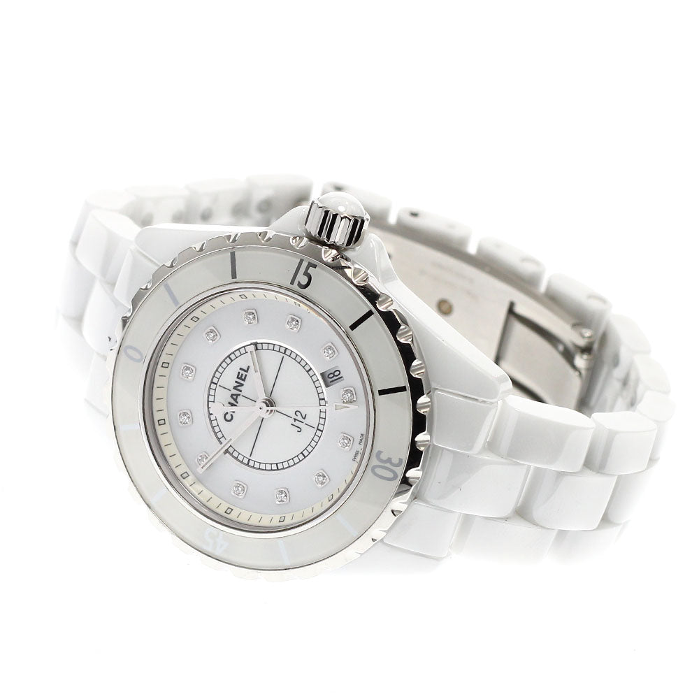 CHANEL J12 H1628 White ceramic 12P diamond white Dial Quartz Ladies Watch_912359