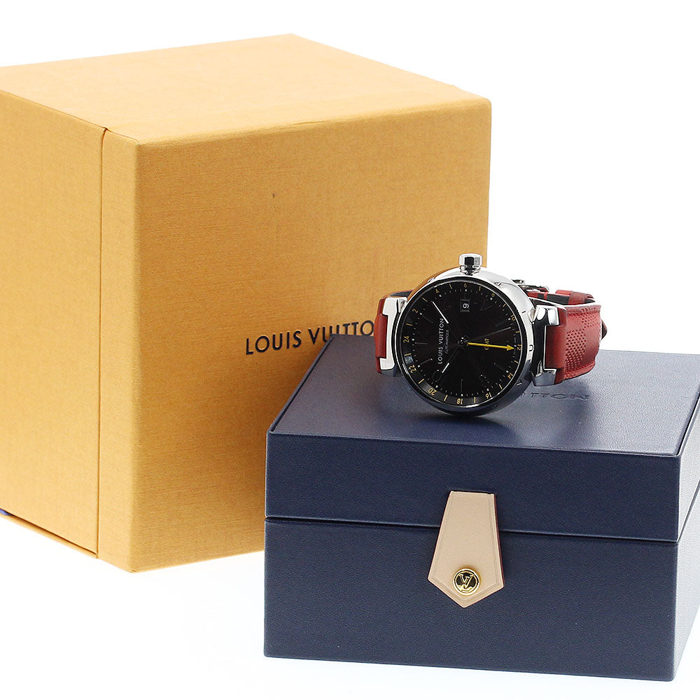 LOUIS VUITTON Tambour Q1155 GMT date Brown Dial Automatic Men's Watch_912470
