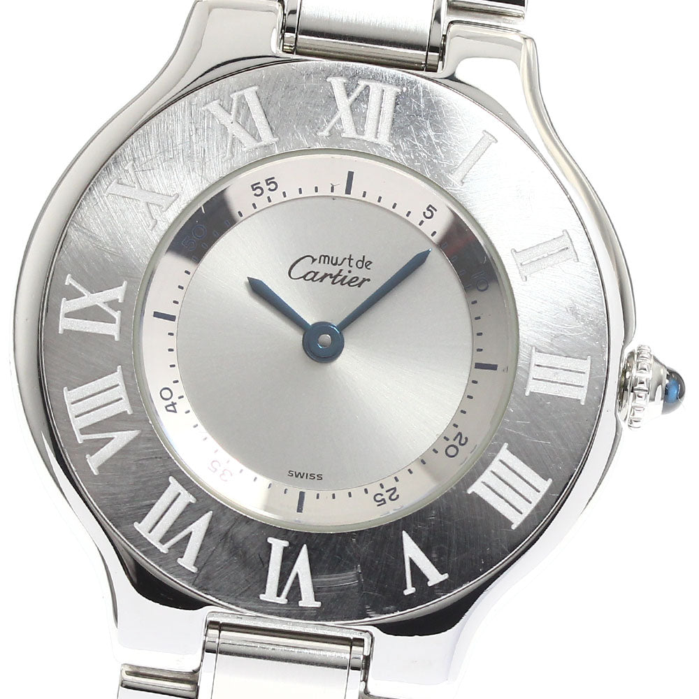 CARTIER Must21 LM W10110T2 Silver Dial Quartz Boy's Watch_912512