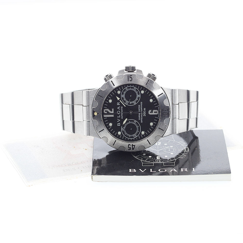 BVLGARI Diagono Scuba SCB38S Chronograph black Dial Automatic Men's Watch_912518