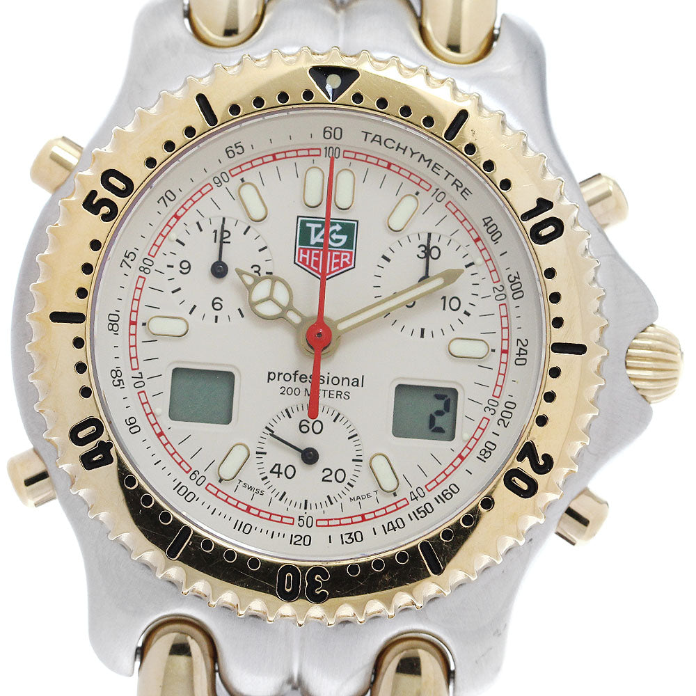 TAG HEUER S/el CG1123-0 Chronograph beige Dial Quartz Men's Watch_912540