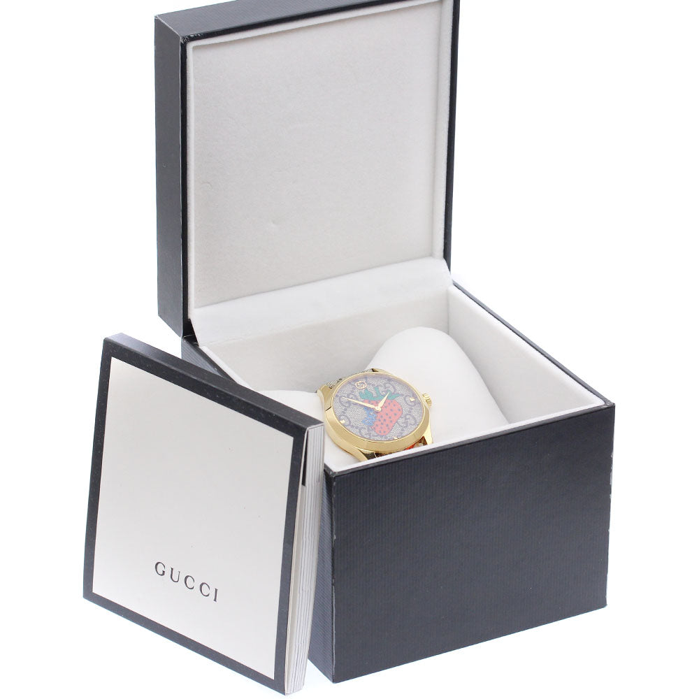 GUCCI G timeless 126.4/YA1264133 Brown / Red Dial Quartz Ladies Watch_912550