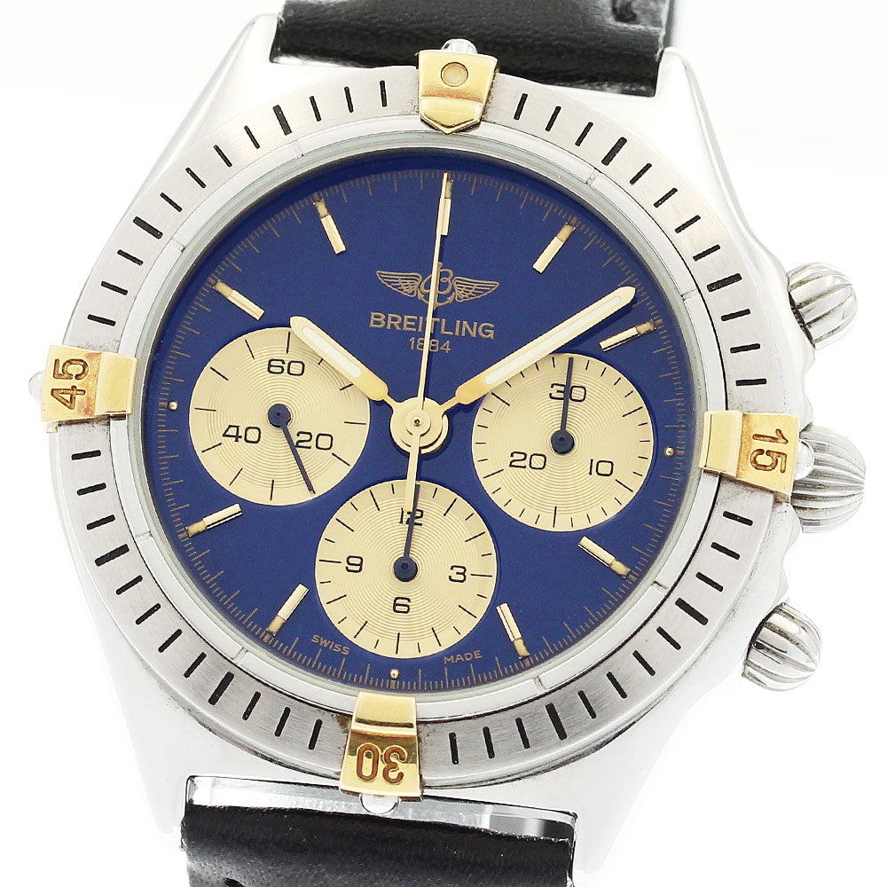 BREITLING Callisto B11047 Chronograph Blue / gold Dial Hand Winding Men's_912585