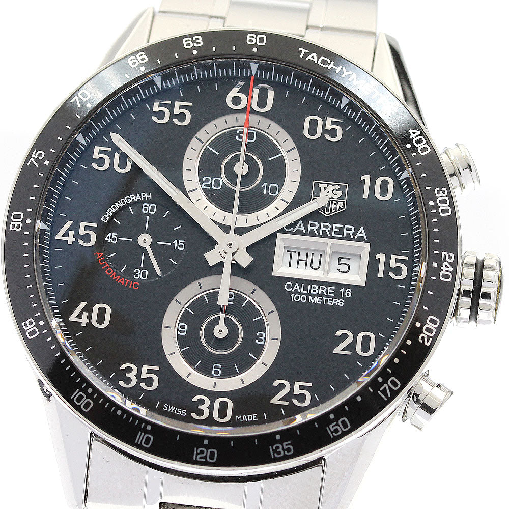 TAG HEUER Carrera CV2A10-1 Tachymeter Chronograph Day Date black Dial Automatic Men's Watch_912608