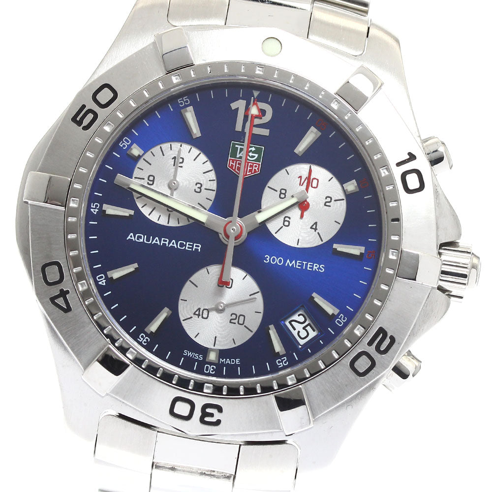 TAG HEUER Aqua racer CAF1112 Chronograph Blue / Silver Dial Quartz Men's_912618