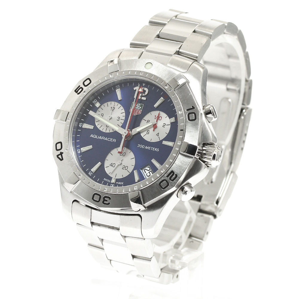 TAG HEUER Aqua racer CAF1112 Chronograph Blue / Silver Dial Quartz Men's_912618