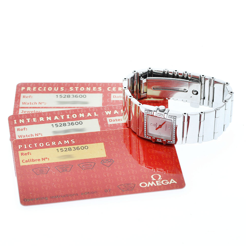 OMEGA Constellation Carre Quadra 1528.36 Diamond bezel 4P Quartz Ladies_912676