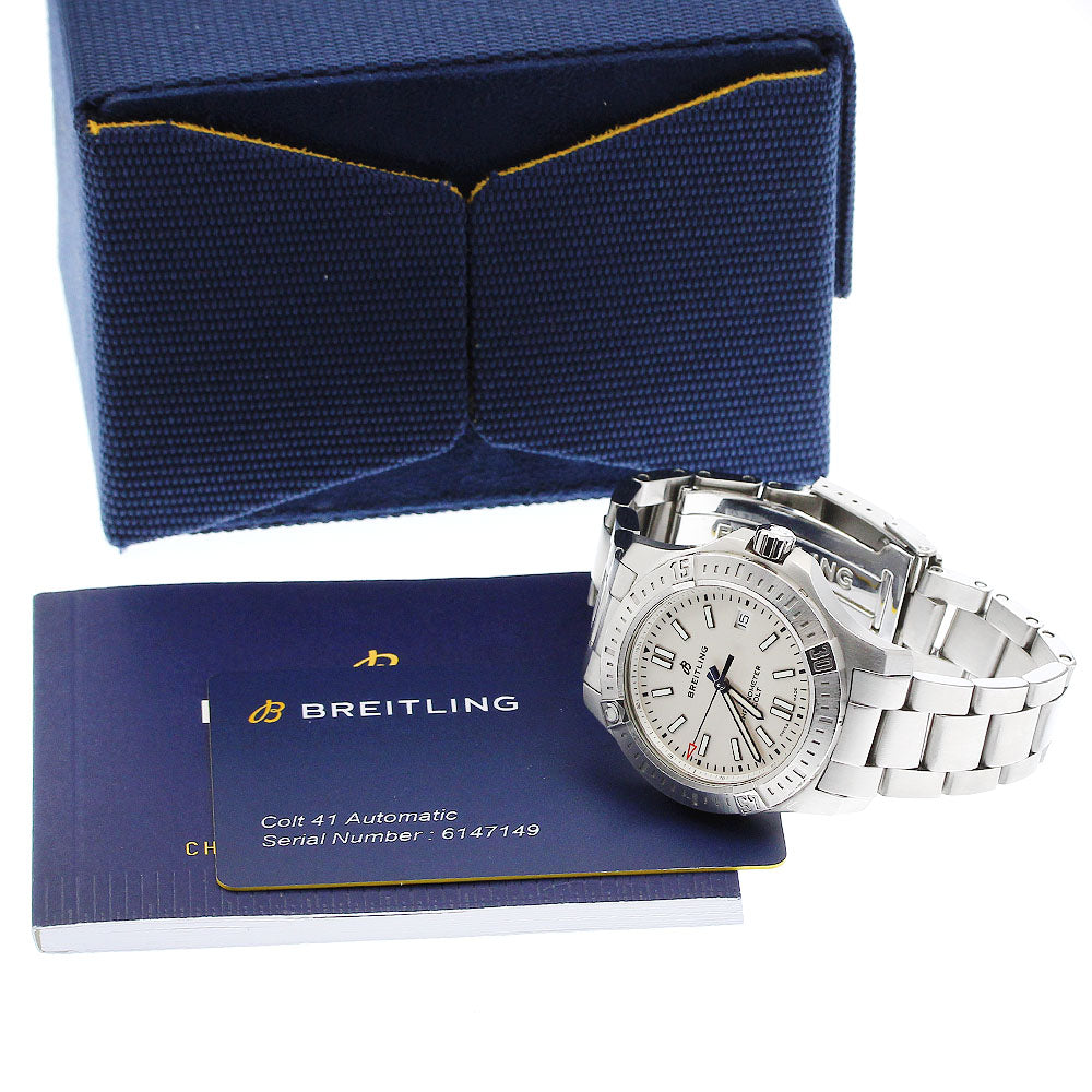 BREITLING colt 41 A17313 Date chronometer white Dial Automatic Men's_912759