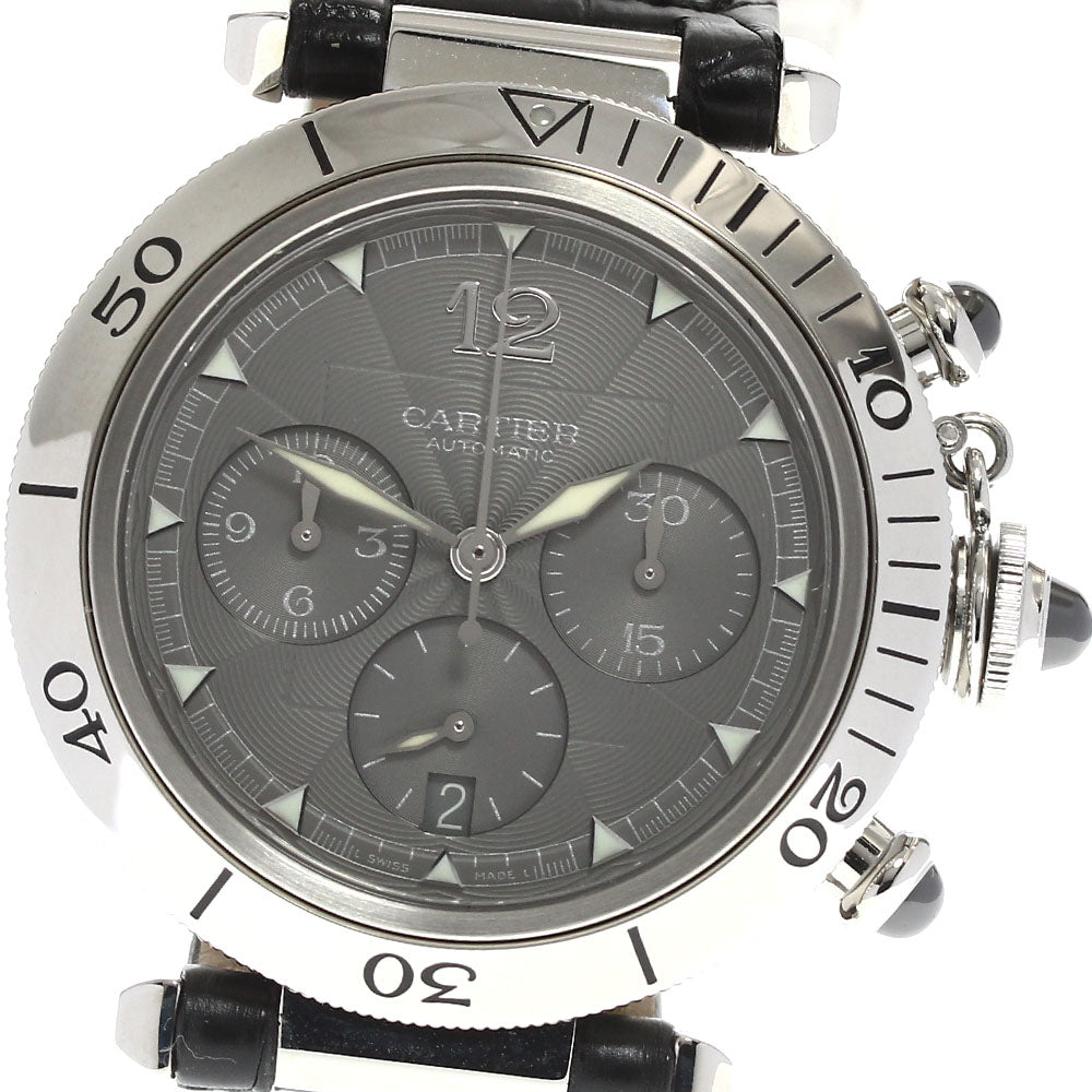 CARTIER Pasha 38 W3107355 Chronograph Date gray Dial Automatic Men's Watch_912778