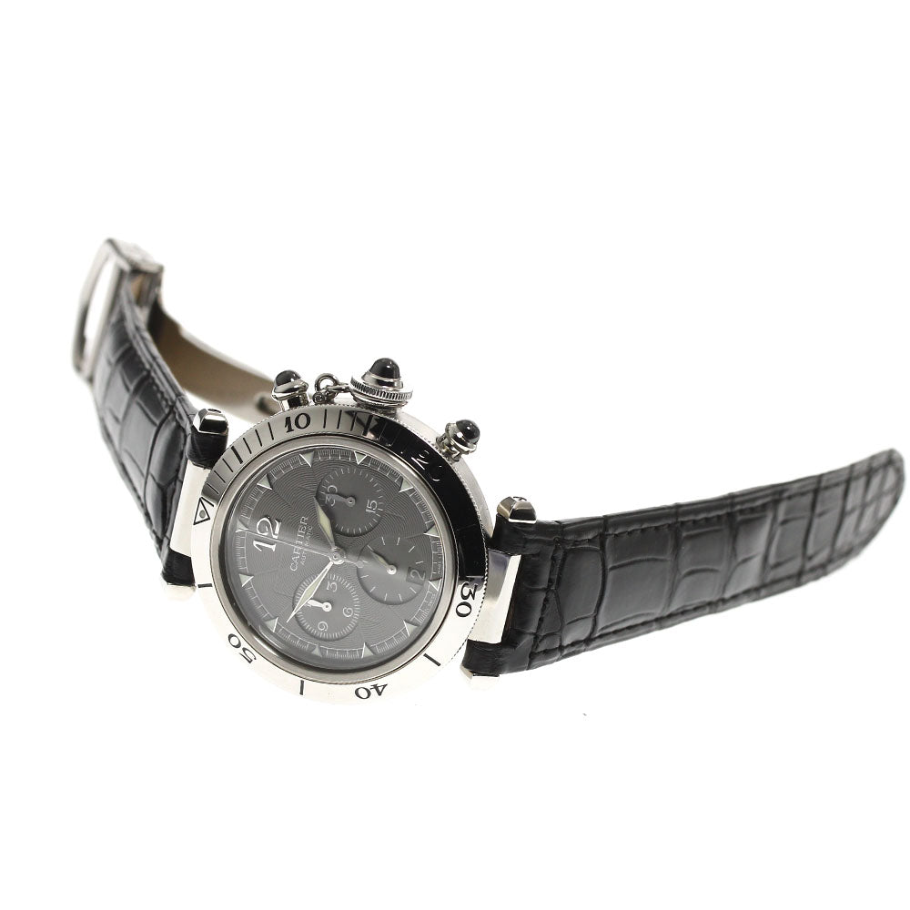 CARTIER Pasha 38 W3107355 Chronograph Date gray Dial Automatic Men's Watch_912778