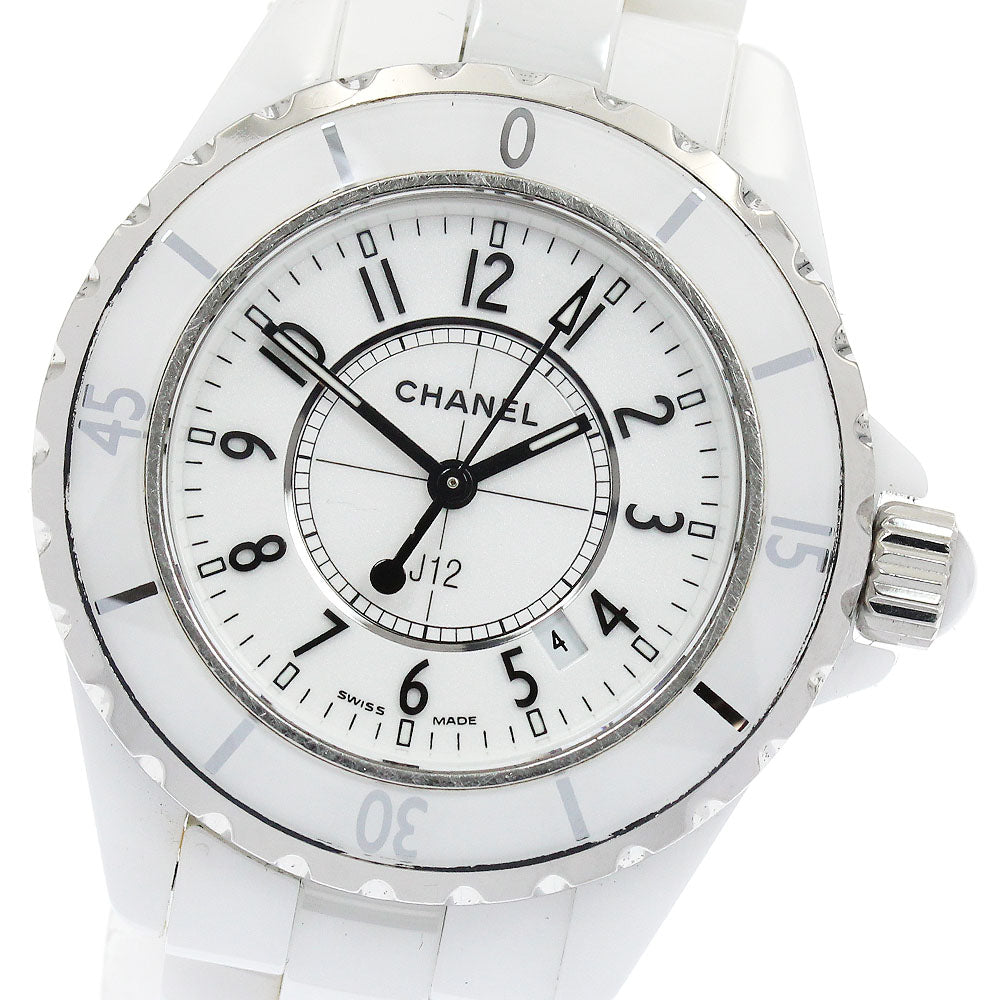 CHANEL J12 33mm H0968 White ceramic date white Dial Quartz Ladies Watch_912784