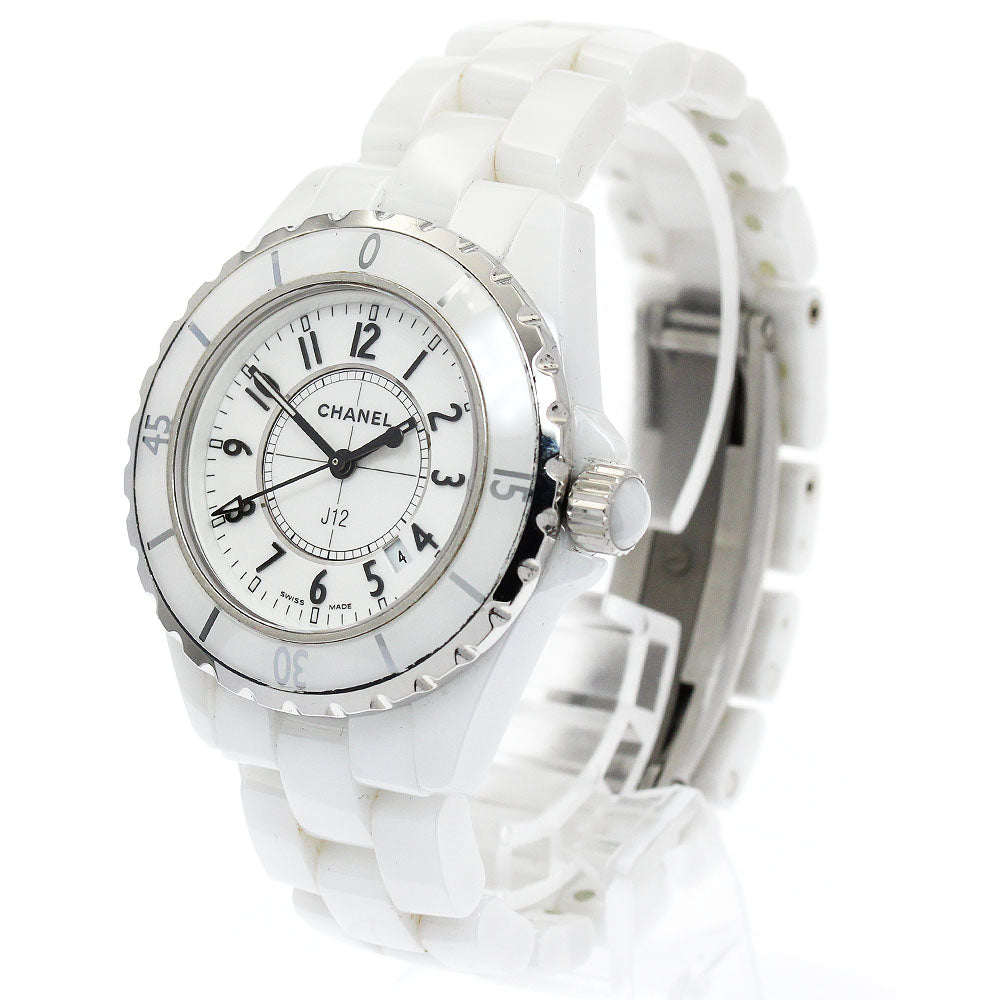 CHANEL J12 33mm H0968 White ceramic date white Dial Quartz Ladies Watch_912784