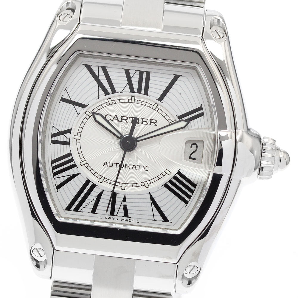 CARTIER Roadster LM W62025V3 Date Silver Dial Automatic Men's Watch_912793