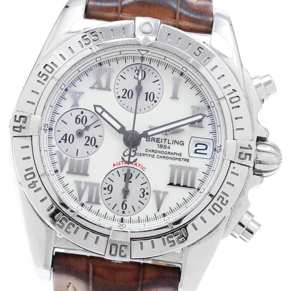 BREITLING Chrono cockpit A13358 Date Chronograph White / Silver Dial Automatic Men's Watch_912832