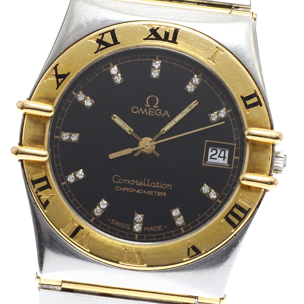 OMEGA Constellation full bar after diamond index black Dial Quartz Men's Watch_913203