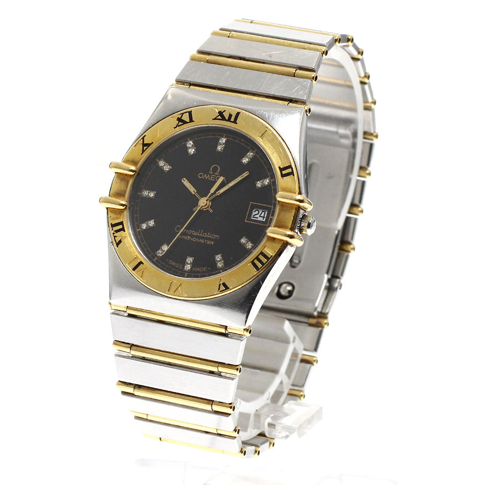OMEGA Constellation full bar after diamond index black Dial Quartz Men's Watch_913203